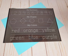 Load image into Gallery viewer, Numbers, Shapes & Colours Tracing Board